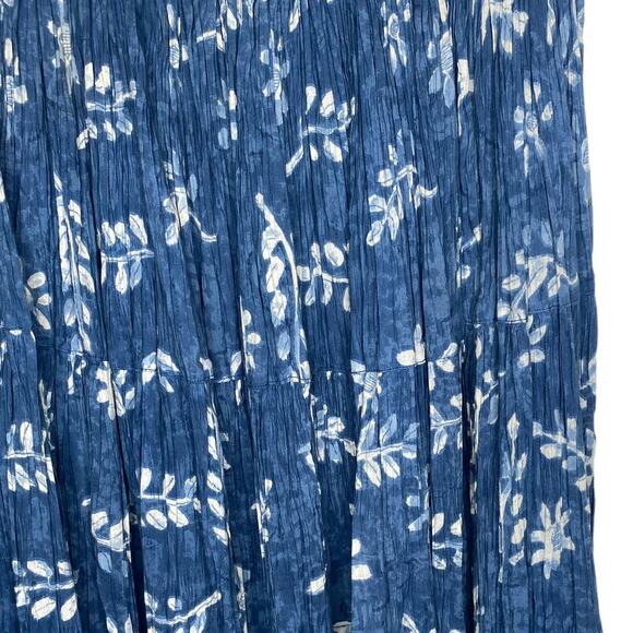 Phool Maxi Skirt Size Medium 100% Cotton Long Flowy Skirt Blue Floral Print - Picture 6 of 8